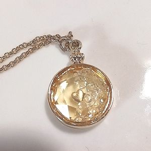 👑 JUICY COUTOUR  Crystal Pendant  Necklace 👑 Small Floating Heart Inside!♥️